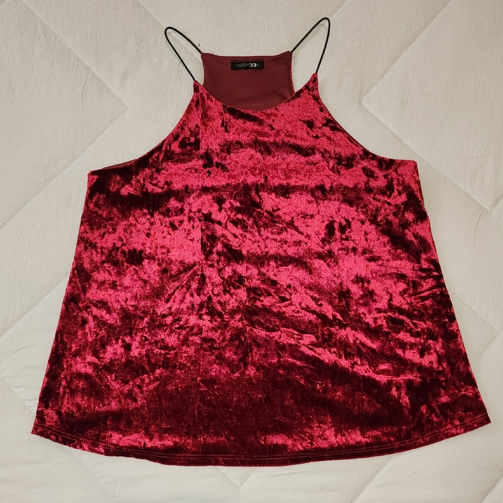 Papermoon Velvet Camisole in Rich Red